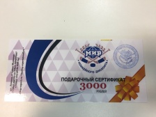 Подарочный сертификат "МирХоккейногоДисконта" на сумму 3000 рублей