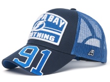 Бейсболка "NHL Tampa Bay Lightings № 91" синяя-голубая (арт.31433)