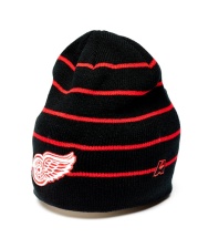 Шапка "NHL Detroit Red Wings" с вышевкой красно-черная (подростковая)