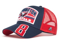 Бейсболка "NHL Washington Capitals № 8" красно-синяя (с сеткой) (арт.31577)