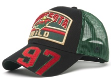 Бейсболка "NHL Minnesota Wild № 97" зелено-черная (с сеткой) (арт.31580)